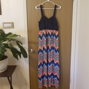 Floor length colorful dress